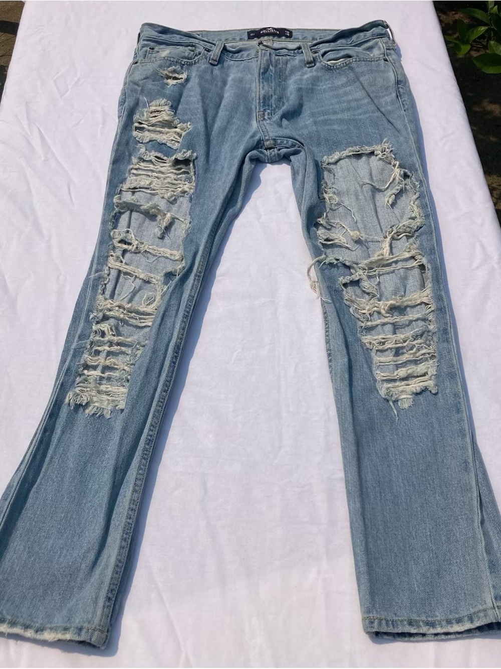 Hollister Light Blue Ripped Skinny Jeans 32 x 30